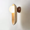 yellow travertine arch glass globe wall sconce