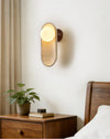 yellow travertine arch glass globe wall sconce