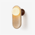 yellow travertine arch glass globe wall sconce