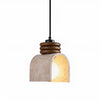 yellow travertine arched pendant light