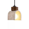 yellow travertine arched pendant light