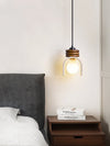 yellow travertine arched pendant light