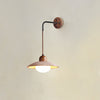 yellow travertine arched wall sconce walnut