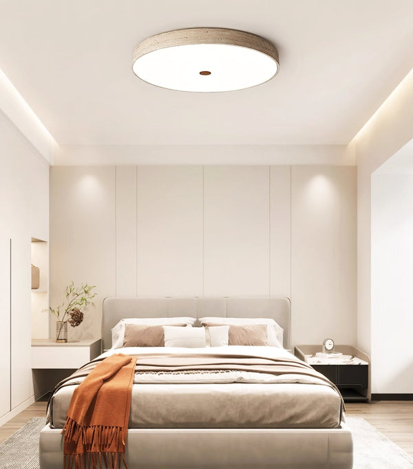 yellow travertine brass flush mount ceiling light