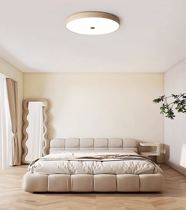yellow travertine brass flush mount ceiling light