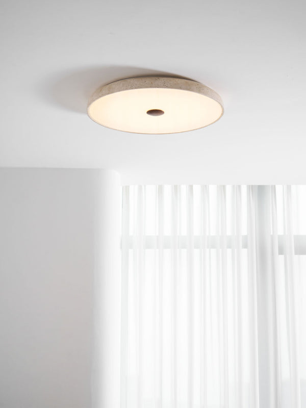 yellow travertine brass flush mount ceiling light