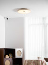 yellow travertine brass flush mount ceiling light