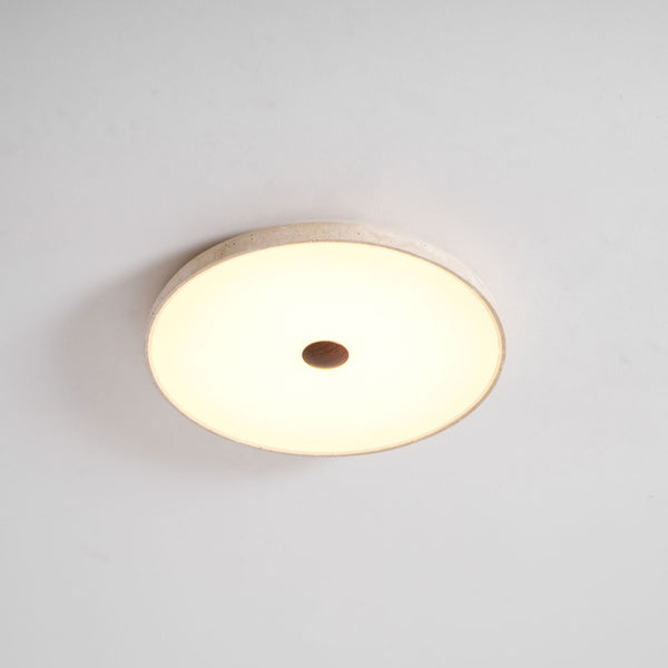 yellow travertine brass flush mount ceiling light
