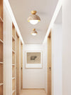 yellow travertine bud flush mount ceiling light