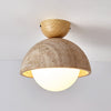 yellow travertine bud flush mount ceiling light