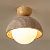 yellow travertine bud flush mount ceiling light