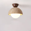 yellow travertine bud flush mount ceiling light