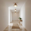 yellow travertine bud flush mount ceiling light