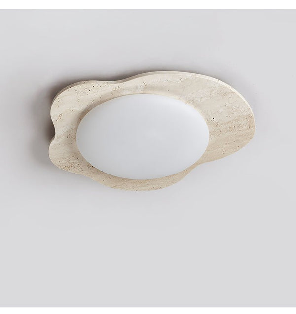 yellow travertine cloud flush mount ceiling light