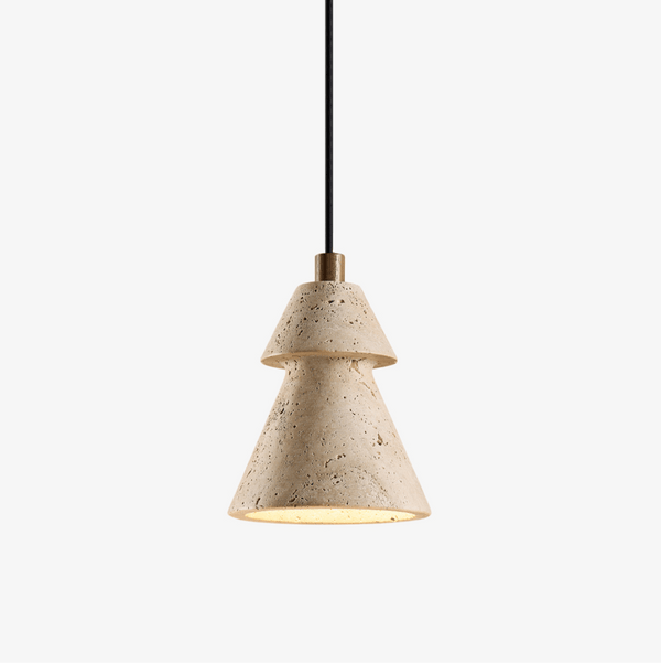 yellow travertine cone pendant light 2