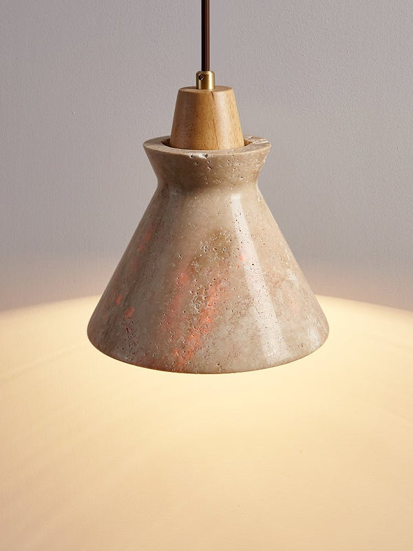 yellow travertine cone pendant light 3