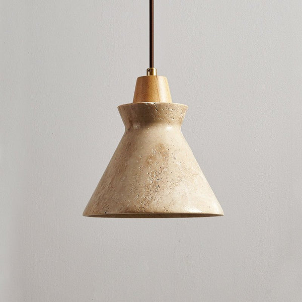 yellow travertine cone pendant light 3