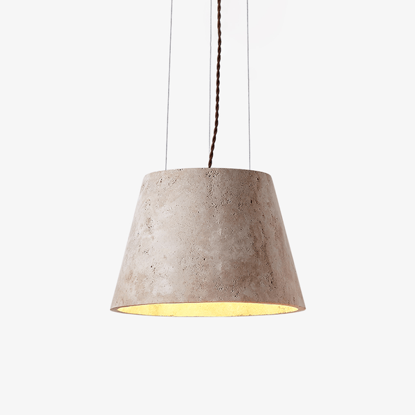 yellow travertine cone pendant light 4