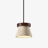 yellow travertine cone pendant light walnut ring