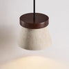 yellow travertine cone pendant light walnut ring