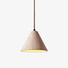 yellow travertine cone pendant light