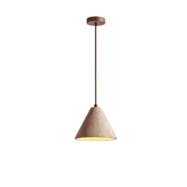 yellow travertine cone pendant light