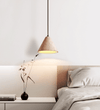 yellow travertine cone pendant light