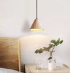 yellow travertine cone pendant light