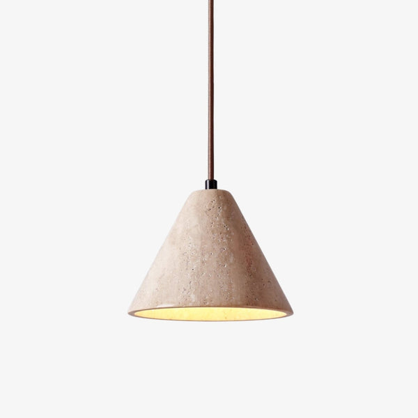 yellow travertine cone pendant light