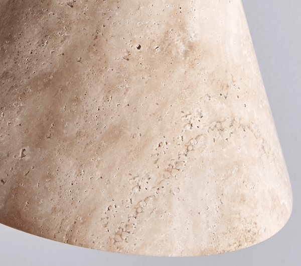 yellow travertine cone pendant light