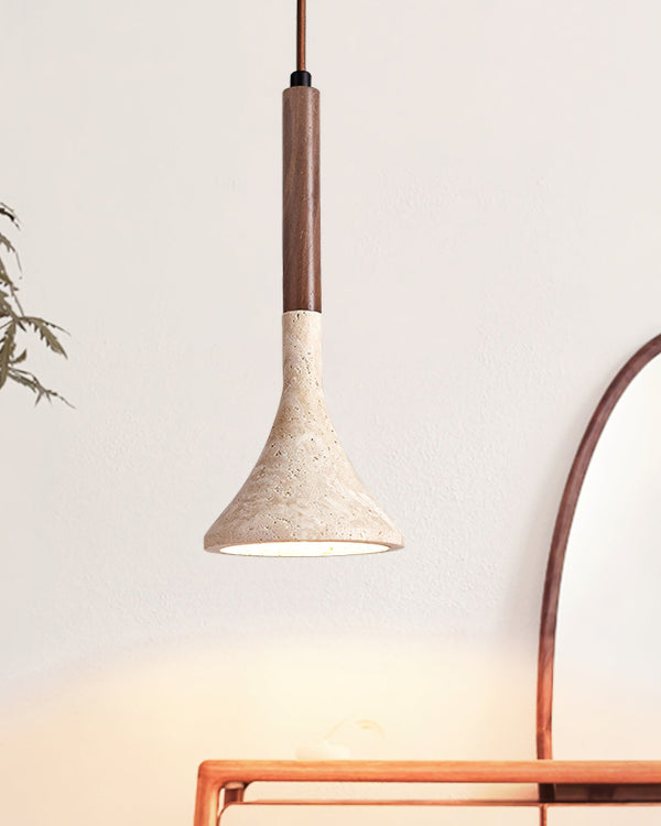yellow travertine cylinder pendant light 2