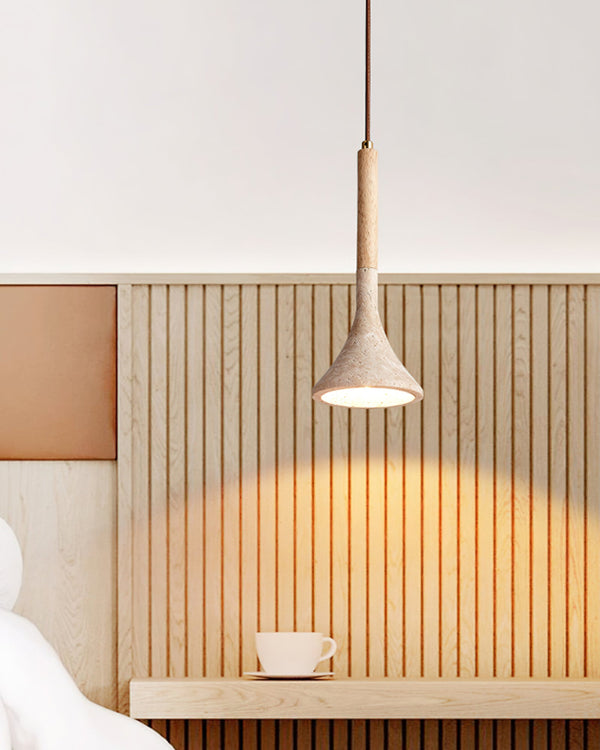 yellow travertine cylinder pendant light 2