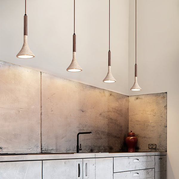 yellow travertine cylinder pendant light 2