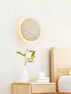 yellow travertine disc led wall sconce