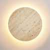 yellow travertine disc led wall sconce