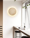 yellow travertine disc led wall sconce