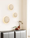 yellow travertine disc led wall sconce