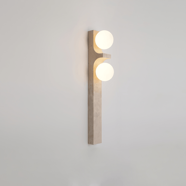 yellow travertine disc wall sconce 2