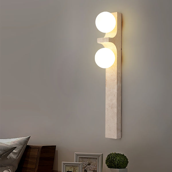 yellow travertine disc wall sconce 2