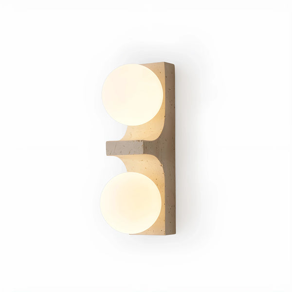 yellow travertine disc wall sconce 2
