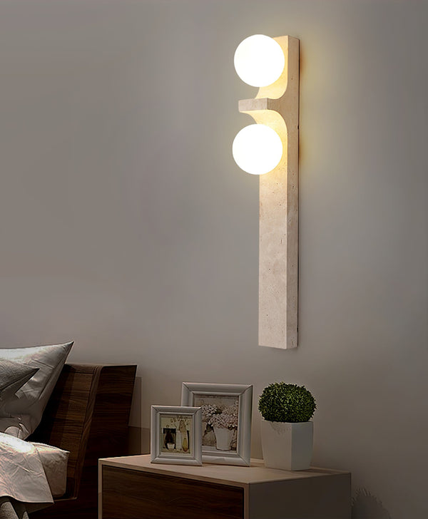 yellow travertine disc wall sconce 2