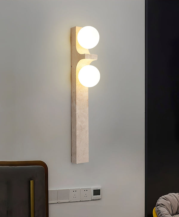 yellow travertine disc wall sconce 2