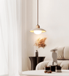yellow travertine dome pendant light 2