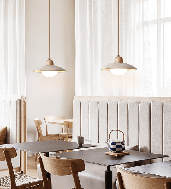 yellow travertine dome pendant light 2