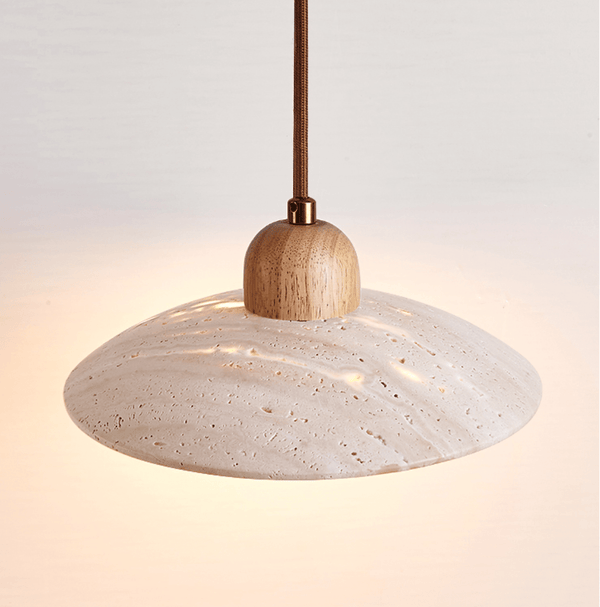 yellow travertine dome pendant light 2