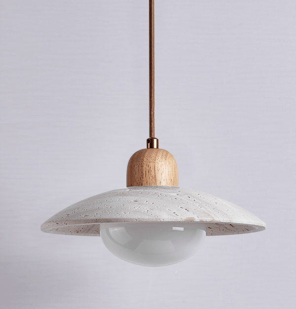 yellow travertine dome pendant light 2