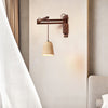 yellow travertine dome wall sconce walnut arm