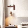 yellow travertine dome wall sconce walnut arm