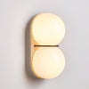 yellow travertine double globe wall sconce