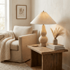 yellow travertine double gourd table lamp